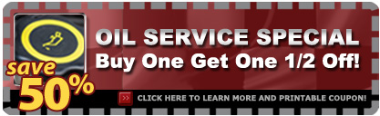 1/2 Off Oil Service Special!